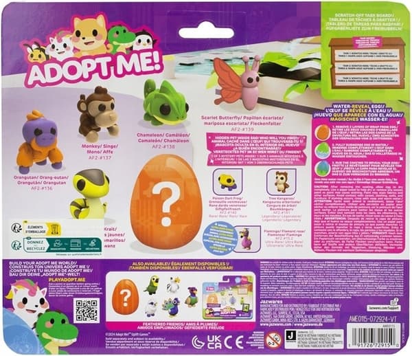 Adopt Me Figurines 6-pack Set: Monkey, Chameleon, Butterfly – Roblox Figurines