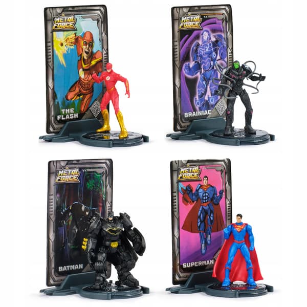 DC COMICS METAL FORCE FIGURE SET: BATMAN, SUPERMAN, BRAINIAC AND THE FLASH