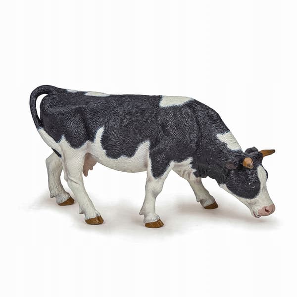 PAPO WHITE COW FIGURINE WITH BLACK SPOTS