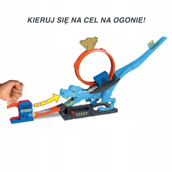 Hot Wheels City T-Rex Loop Track with 1:64 Scale Car