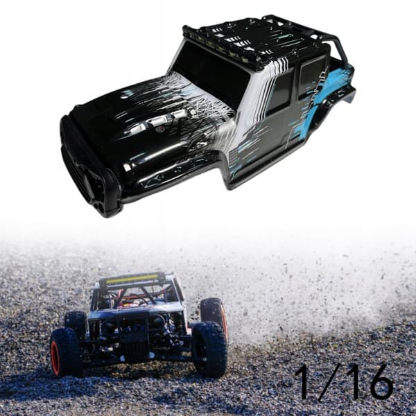 DIY RC Car Shell Canopy – Thickened RC Car Body Modification, Black and Blue