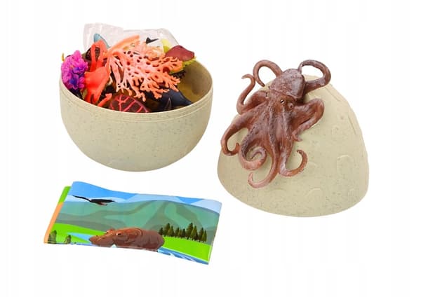 Egg with Sea Creature and Plant Figures – Octopus, 26-piece set
