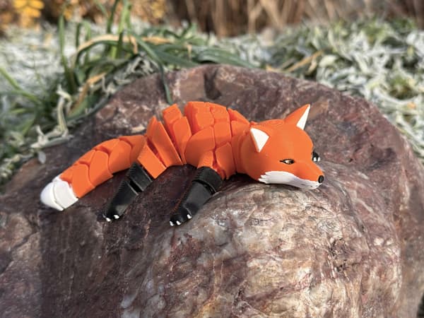 3D Segmented Fox – a movable, flexible figurine, toy, gift