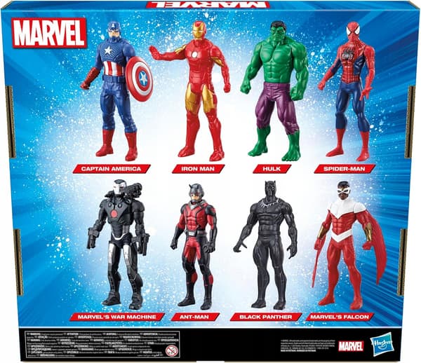 8 MARVEL AVENGERS superhero figures – large gift box, H: 15 cm, E4252