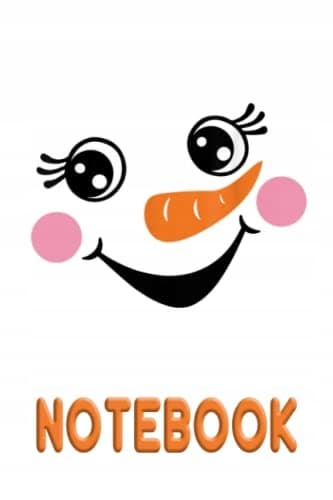 6"x9" Notebook and 120 Lined Sheets: Eyelashes Christmas Snowman Face Note