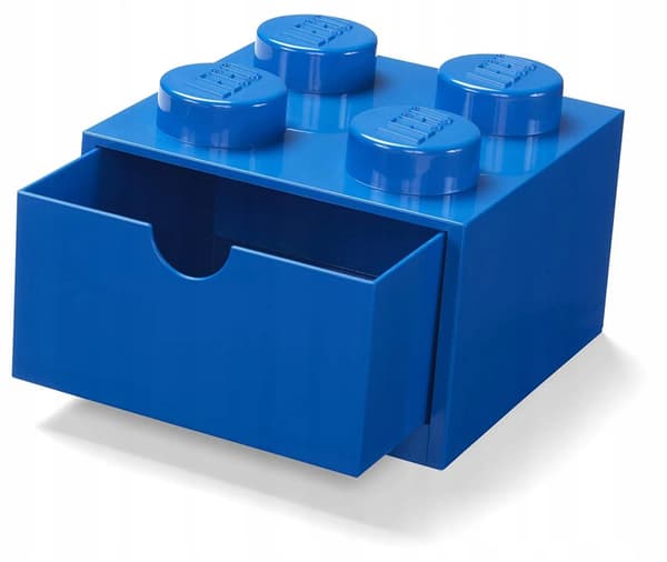 NHG LEGO BRICK STORAGE BOX, 4-DRAWER, BLUE, DESK