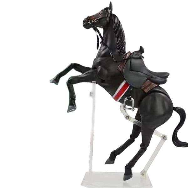Pony Figurine – Action Figure Style, Poseable, Home Decor – Black