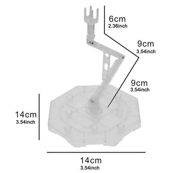 Action figure base: Height- and angle-adjustable display stand for 1/100 Clear