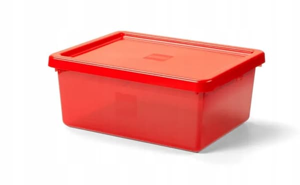 LEGO storage box with organiser – red