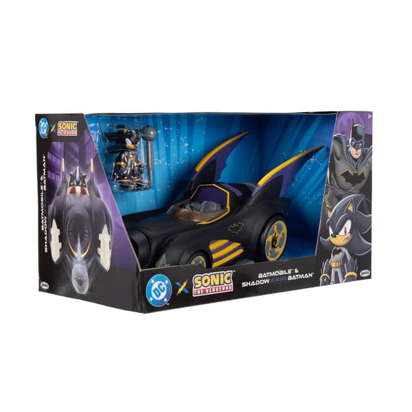 Batman and Batmobile Figurine, 6 cm, Sonic Shadow, for Children, Interactive Vehicle