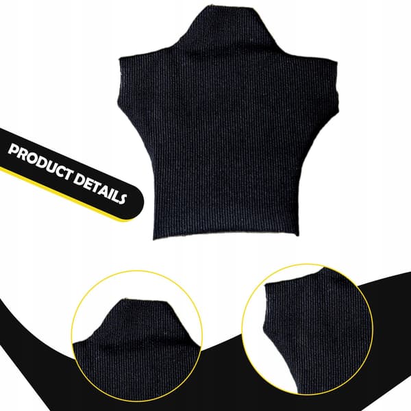 Miniature sleeveless top for action figures, sleeveless turtleneck top – Black