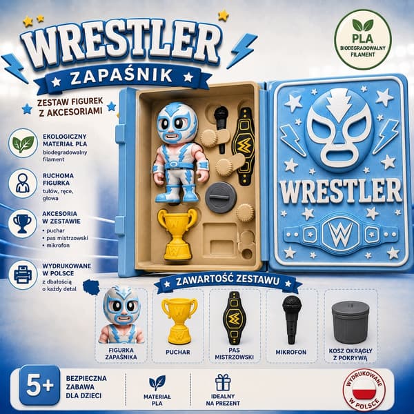 3D-printed ‘Wrestler’ figurine set