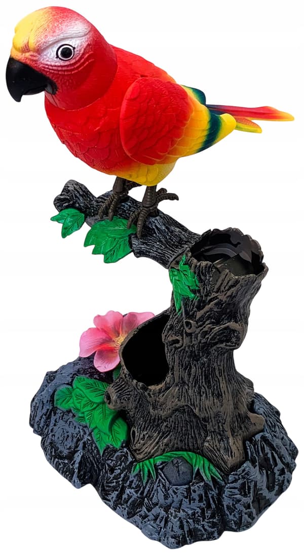 A chirping, moving little bird. An interactive bird. A budgie. With sound
