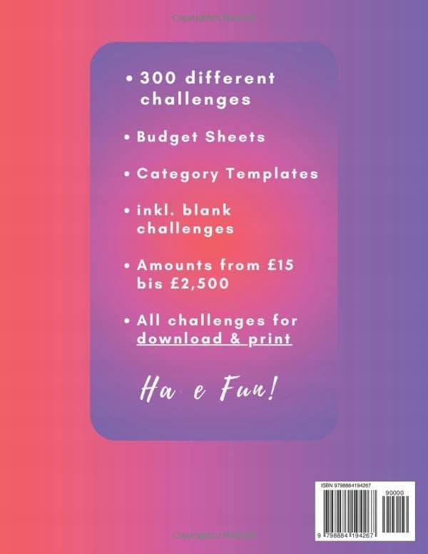 Cashwise, Stephanie XXL A6 Budget Inserts: 300 Cash Stuffing Wallet UK Inserts