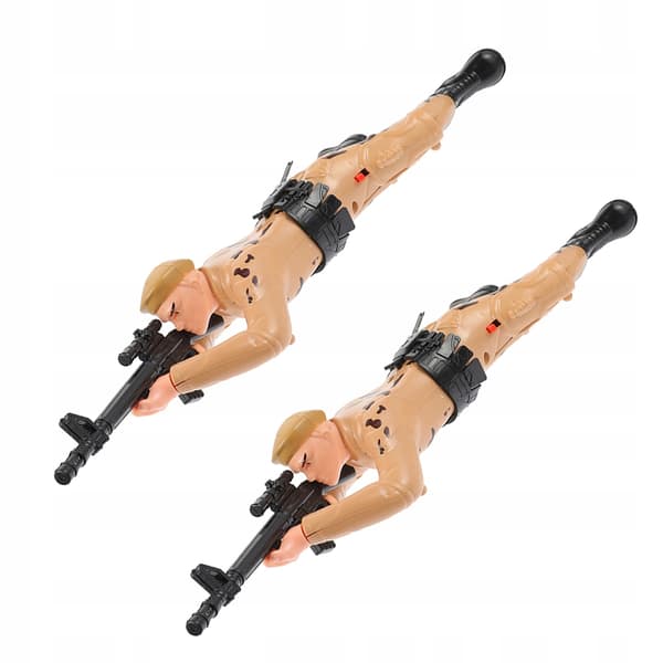 2 PLASTIC CRAWLING ARMY SOLDIERS FOR BOYS