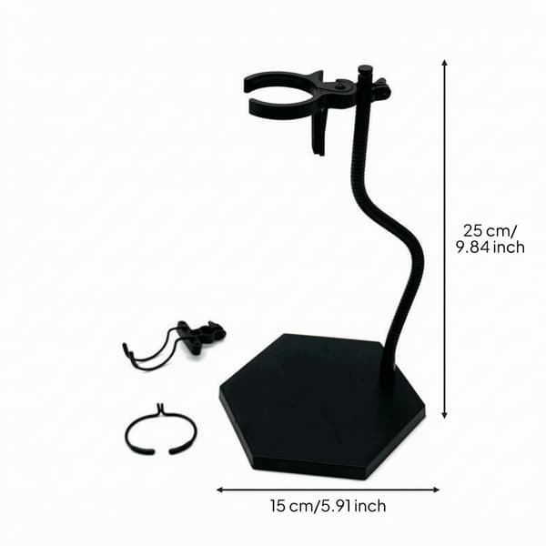 Action figure display stand with a hexagonal base