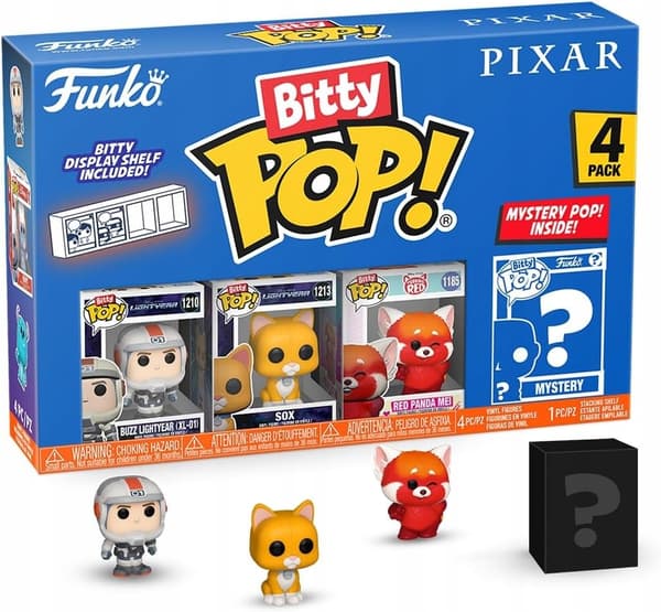 Funko Pop! PIXAR Bitty Pop 4-Pack 2.5cm Lightyear, Sox, Red Panda, Mei