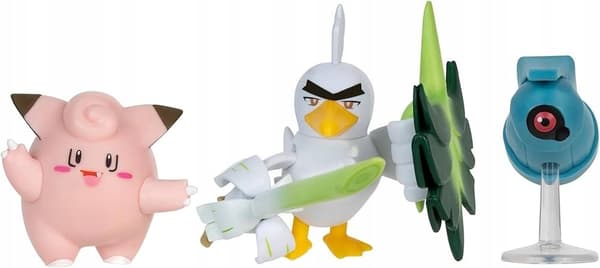 Pokémon 3 Battle Figures Set S18 BELDUM, SIRFETCH'D, CLEFAIRY PKW3057