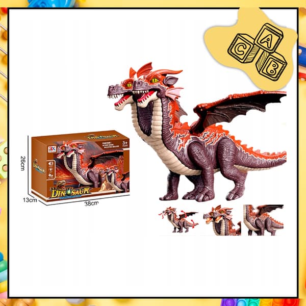Two-Headed Pterodactyl Dinosaur – Interactive, with Moving Wings, Legs and Tail