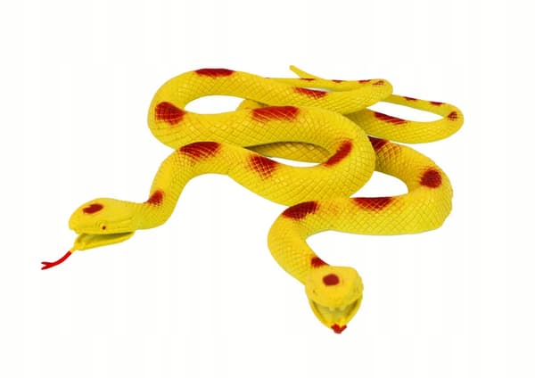 TOY ARTIFICIAL RUBBER SNAKE – YELLOW WITH RED PATCHES – 1 PC