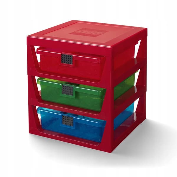 LEGO 3-Drawer Storage Rack, red