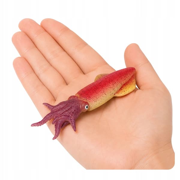 Rubber Squid Figurine – Stretchable, Realistic Sea Creature, 14 cm