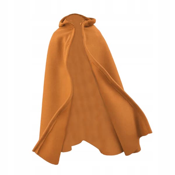 Miniature 1:6 scale hooded top – Cloak Long Cape Casual Solid Colour Coffee