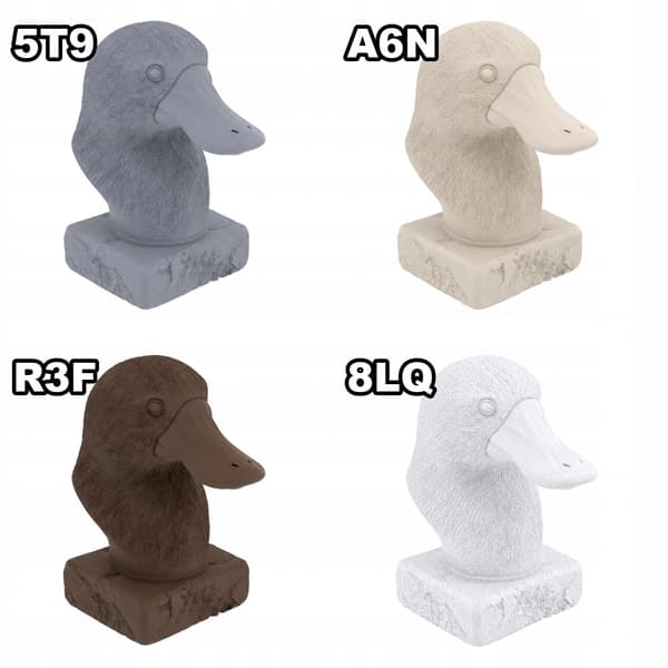 DECORATIVE FIGURINE: A BILLED BIRD BUST ON A BASE – MANY COLOURS