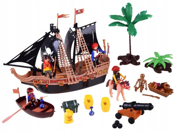 PIRATE SHIP FIGURINE SET WITH SOUND