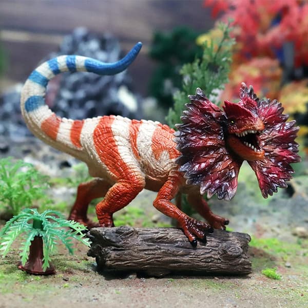 Plastic dinosaur action figure – Dilophosaurus play set – Toy model for boys