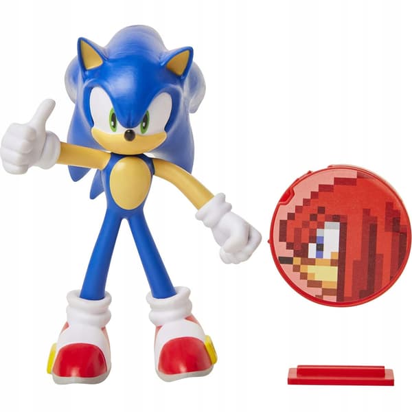 SONIC THE HEDGEHOG FLEXIBLE JAKKS PACIFIC SONIC FIGURE WITH KNUCKLES DISC