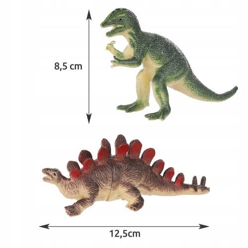 LARGE DINOSAURS Set: 12 x rubber DINOSAUR FIGURES