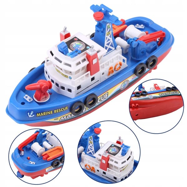 FLOATING TOY BOAT WITH SOUND AND FLASHING LIGHT