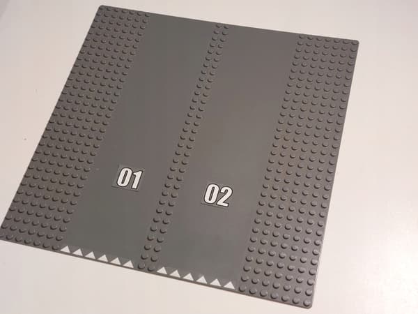 LEGO 32x32 Plate 30225c01pb04, dark bluish grey
