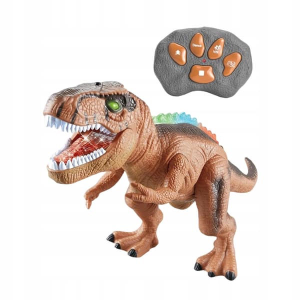 Remote-controlled dinosaur toy – Realistic sounds – Cute – Funny – Versatile – Brown