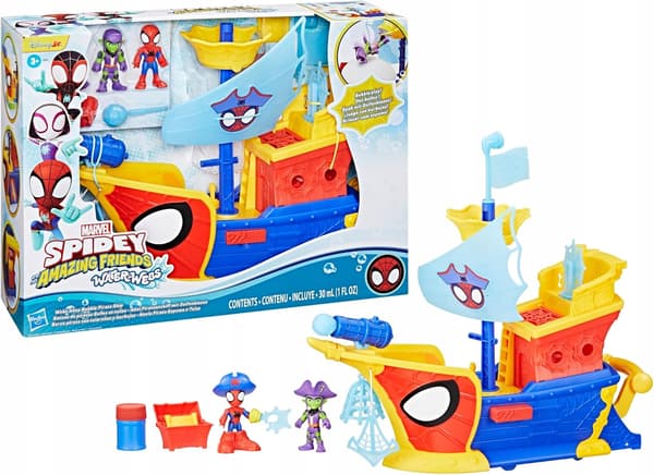 SPIDEY WATER-WEBS BUBBLE PIRATE SHIP (G0666) (FIGURINE)