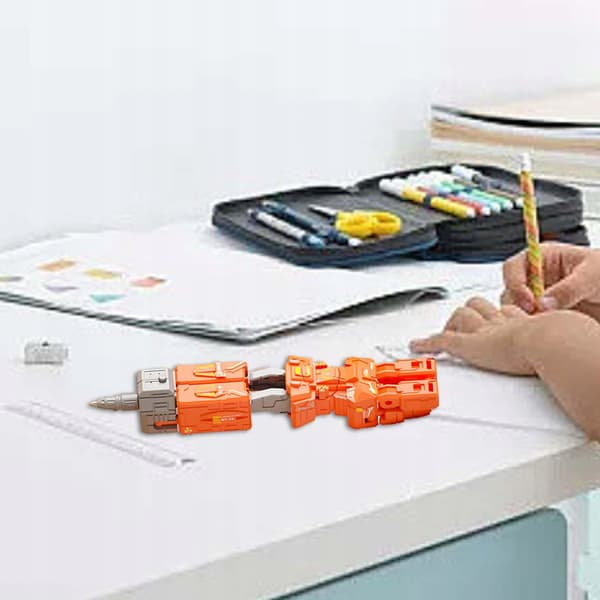 Deformation Robot-shaped pen Desk decoration Unique writing pen Orange
