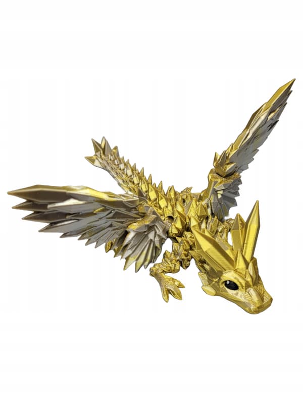 Movable Winged Dragon with Mistic Gold Dragon Egg – Crystal Dragon figurine