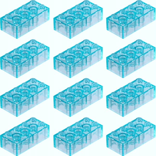 LEGO 2x4 Brick, Light Blue, 6508680 3001 – 12 pieces