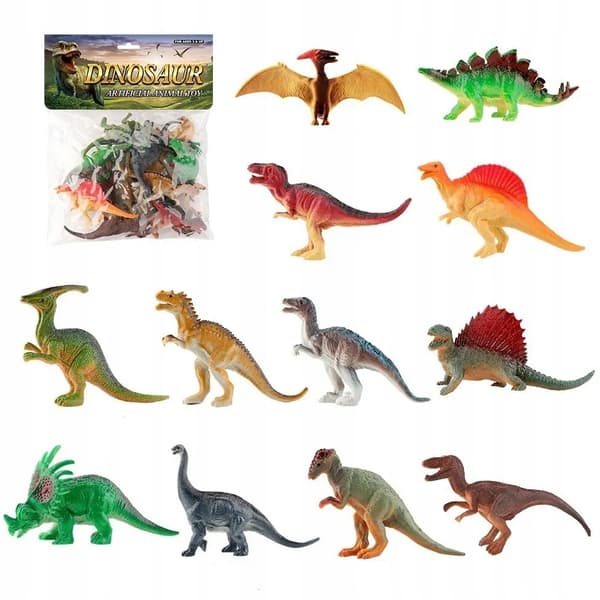 Set of 12 dinosaurs.