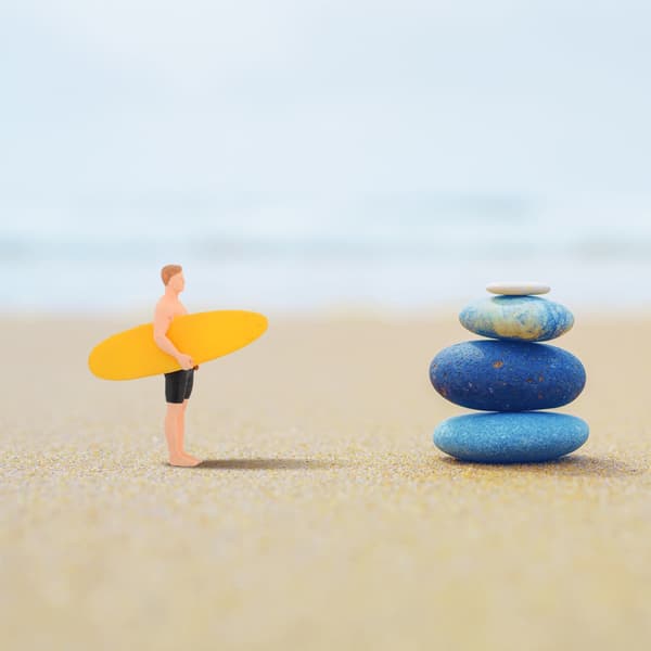 MINIATURE BEACH SURFER FIGURINES FOR DECORATING DOLLHOUSES