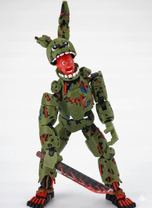 FIVE NIGHTS AT FREDDY'S FNAF SPRINGTRAP MOVING FIGURINE TOY