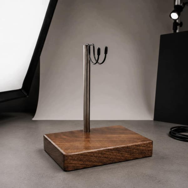 U-bracket display Detachable, adjustable figure stand Handcrafted square base