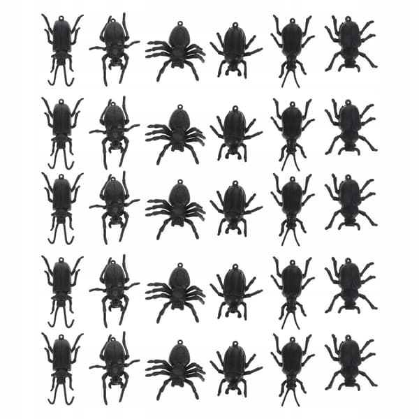 30 MINI BLACK INSECT FIGURINES WITH REALISTIC TEXTURE FOR EDUCATIONAL PURPOSES