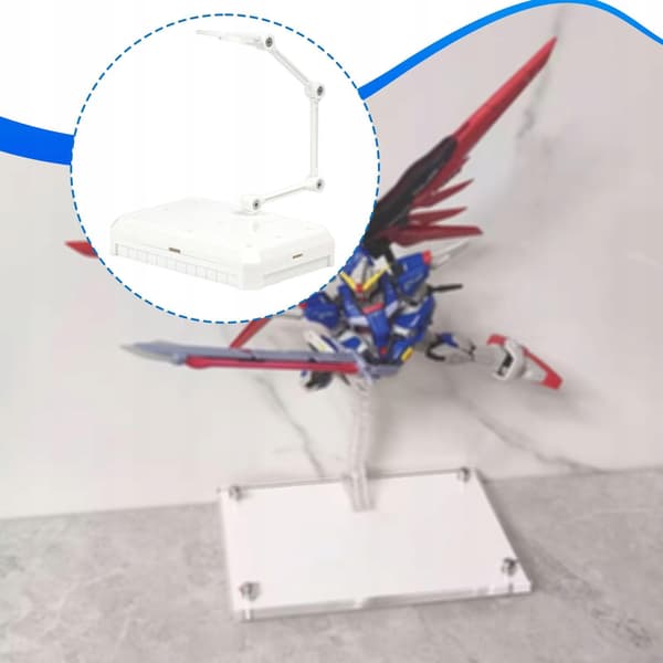 Premium Durability Action Figure Stand – Portable Action Figure Display – White