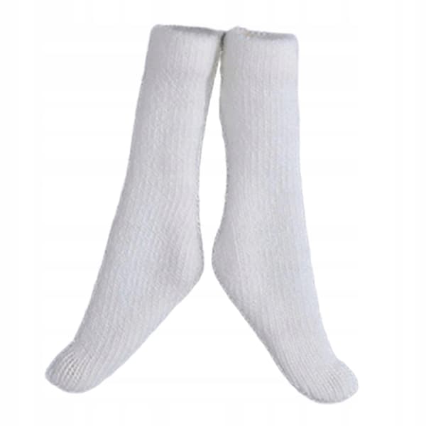 Miniature socks for 1/12 scale action figures, a doll accessory, retro white