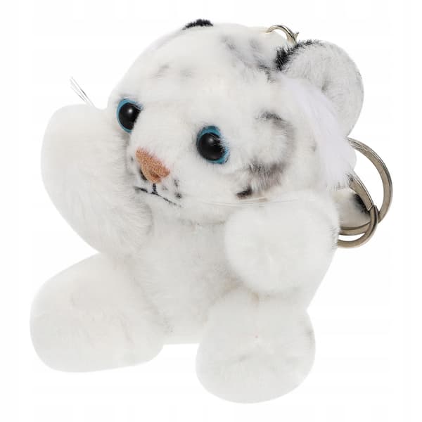 1 WHITE PLUSH TIGER HANGER FOR A HANDBAG OR BACKPACK