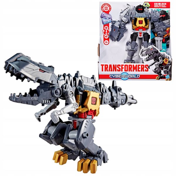TRANSFORMERS CYBERWORLD GRIMLOCK CHOMP & BATTLE TRANSFORMING FIGURINE