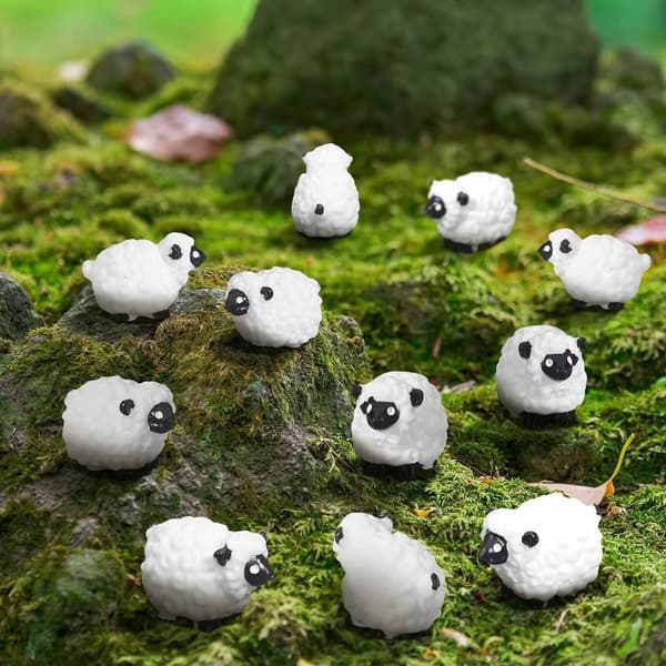 MINI FIGURINES, ORNAMENTS, DECORATIONS, TOYS, SMALL MINI SHEEP, SHEEP, SHEEP FIGURINES – 20 PCS