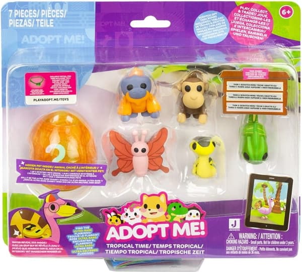 Adopt Me Figurines 6-pack Set: Monkey, Chameleon, Butterfly – Roblox Figurines